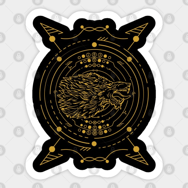 Fenrir | Norse Pagan Symbol Sticker by CelestialStudio